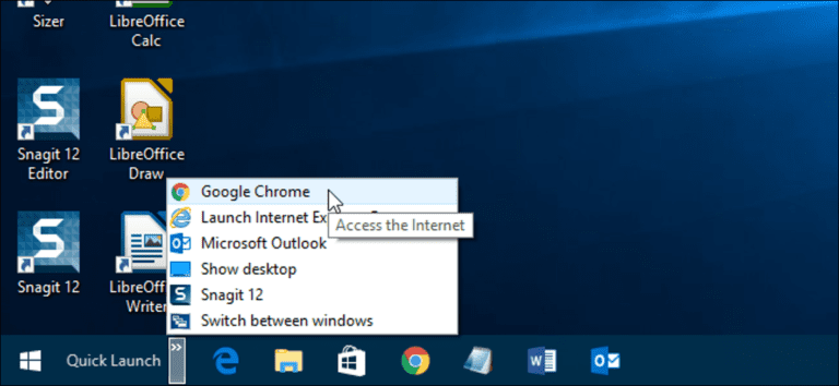 Cómo recuperar la barra de inicio rápido en Windows 7, 8 o 10