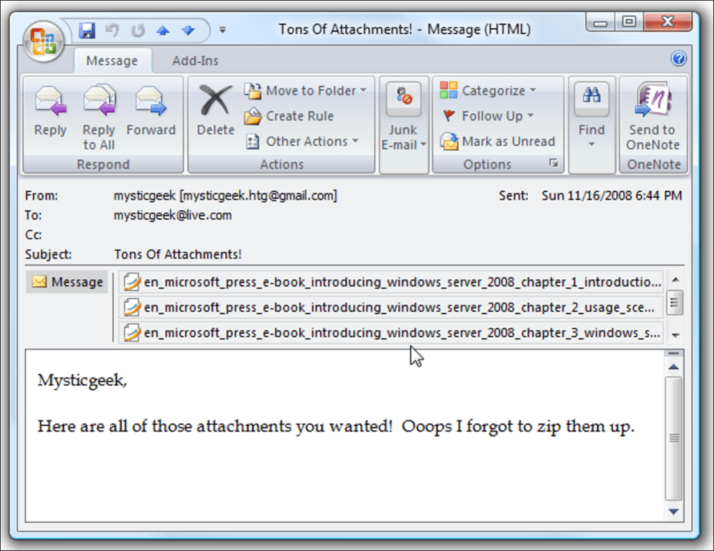 Guarde varios archivos adjuntos a la vez en Outlook 2007