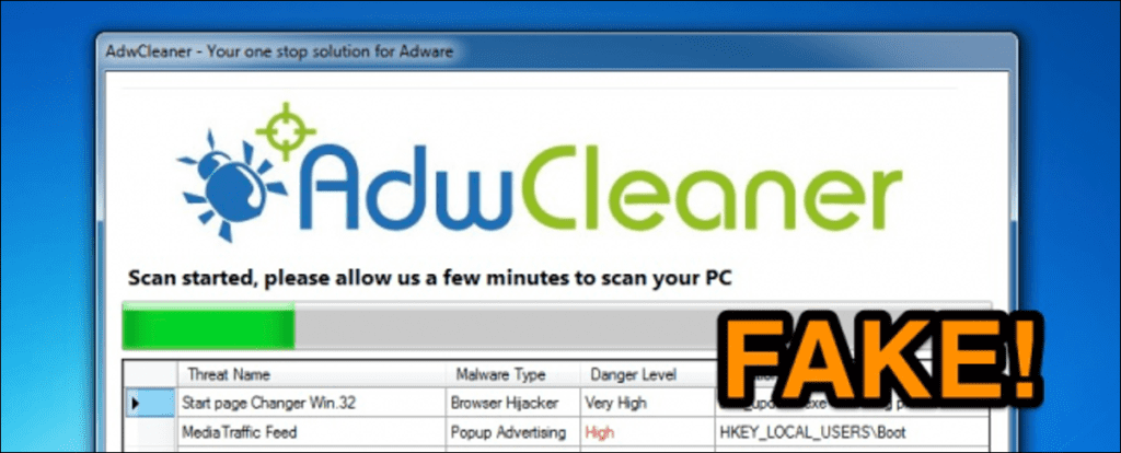 Los estafadores usan una versión falsa de AdwCleaner para engañar a la gente