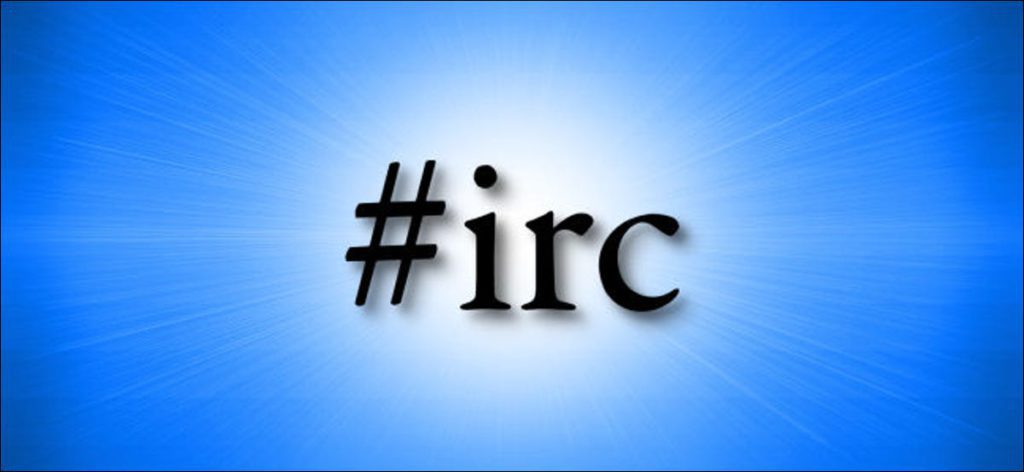 Las letras "#irc" sobre fondo azul