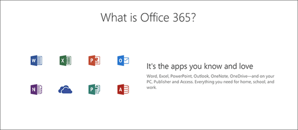 página de inicio de Office 365