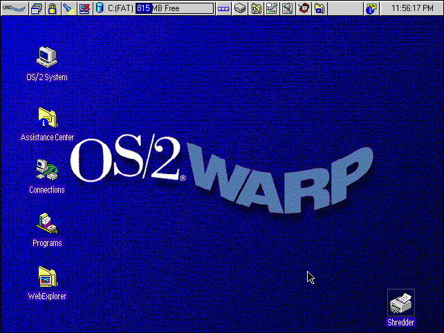 El escritorio IBM OS / 2 Warp 4. 