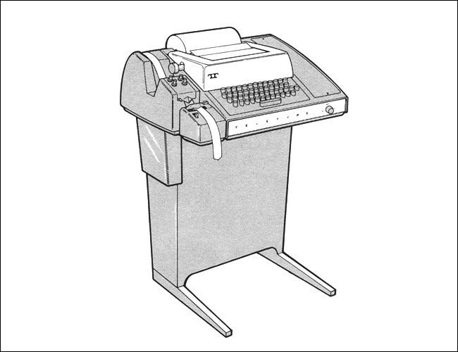 Una ilustración del modelo 33 de teletipo.