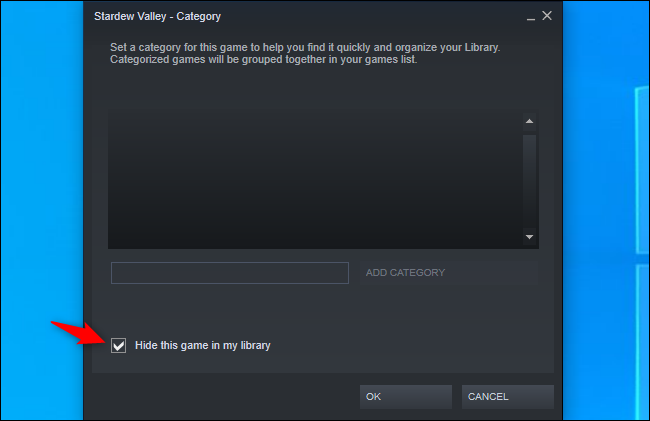 Ocultar un juego de su biblioteca de Steam
