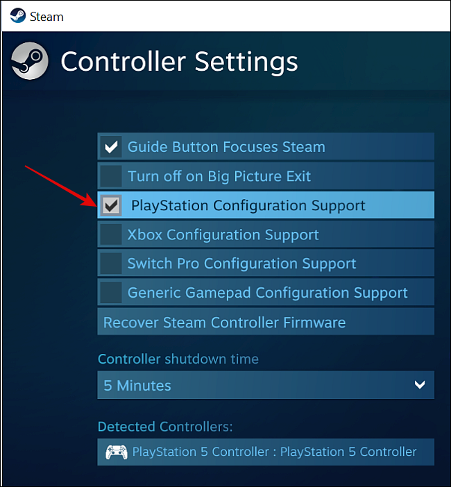 Habilitar la compatibilidad con la configuración de PlayStation en Steam