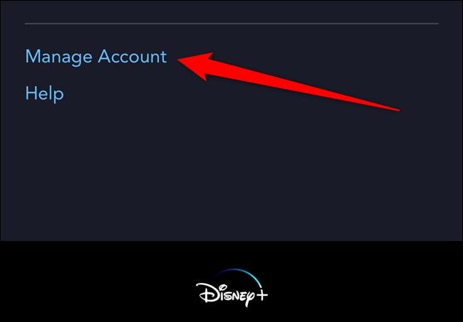 Disney + Tap Administrar cuenta
