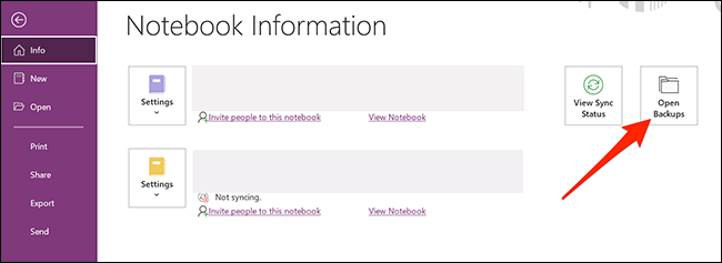 Abrir copias de seguridad de OneNote