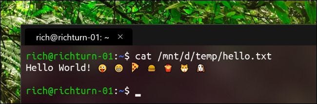 Nueva aplicación de terminal de Windows que muestra emoji