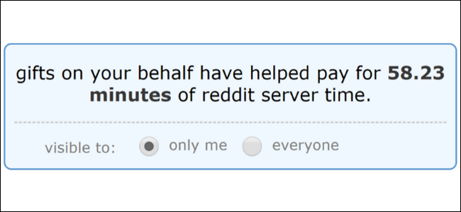 Minutos de tiempo de servidor financiado para un usuario en el antiguo sitio de Reddit. 