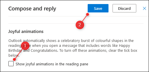 los "animaciones felices" configuración