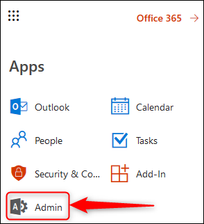 La aplicación de administración de O365