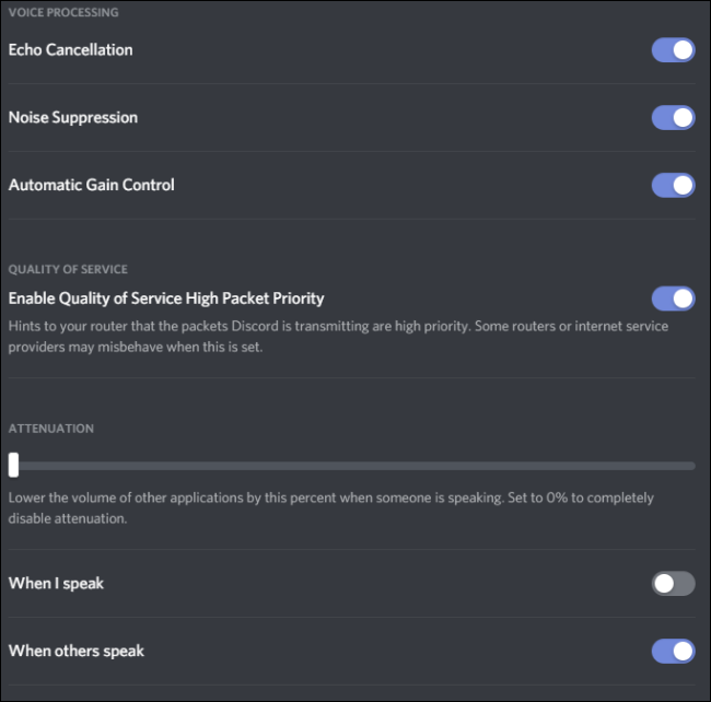 Configuración de audio de discordia