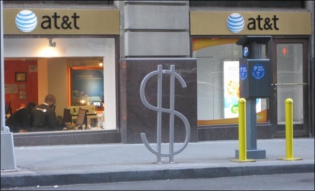 signo de dinero at & t