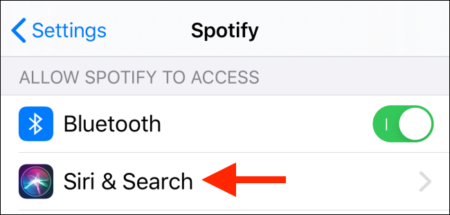 Toca Siri y busca en la sección de Spotify