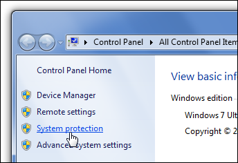 Enlace de protección del sistema del panel de control