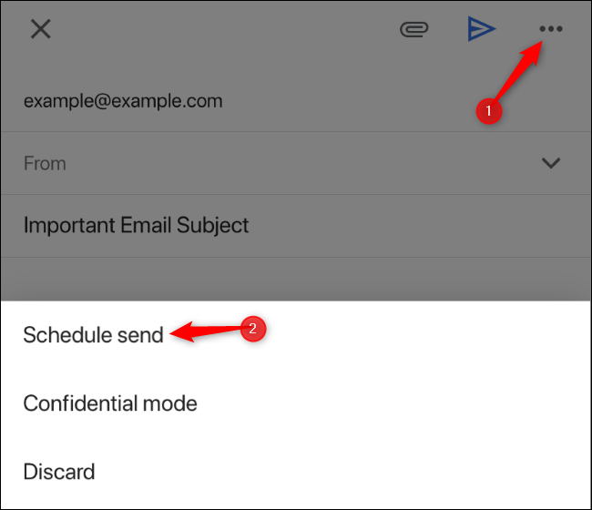 Programe la opción de envío en Gmail para iPhone