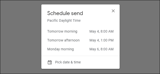 Elija una hora para enviar un correo electrónico con Gmail