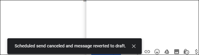 Mensaje de correo electrónico cancelado programado en Gmail en la web