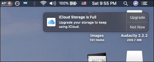 Notificación de almacenamiento de iCloud extremadamente molesta