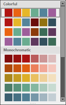 colores monocromáticos para gráfico circular