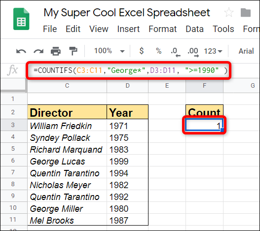 En su lugar, utilice el carácter comodín * para hacer coincidir todas las instancias de George como nombre.