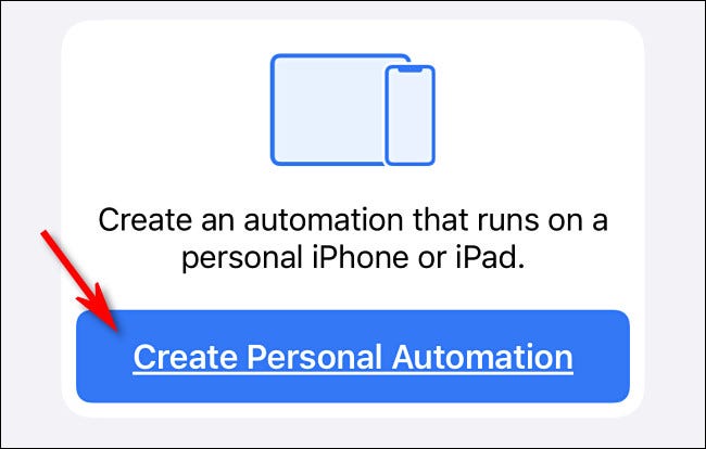 Grifo "Crea automatización personal."