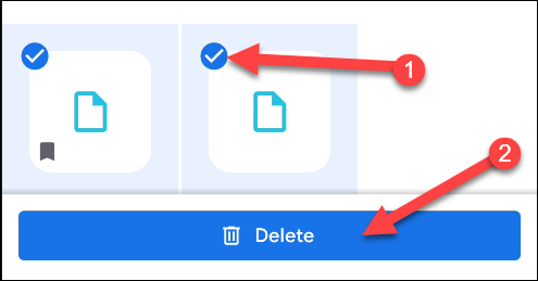 Seleccione los archivos que desea eliminar y luego toque "Borrar."