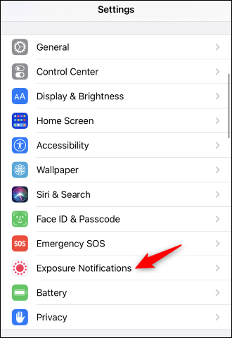 Grifo "Notificaciones de exposición" en Configuración.
