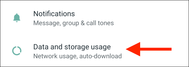 Toque la opción para usar datos y almacenamiento en Android