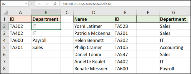 La columna insertada no rompe XLOOKUP