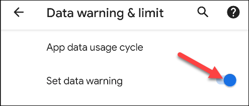 habilitar advertencia de uso de datos