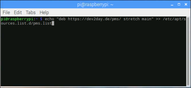 Ventana de terminal RaspberryPi