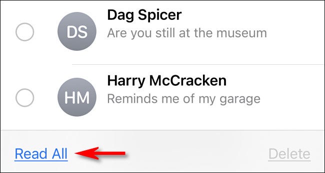 En Mensajes en iPhone o iPad, toque "Leer todo"