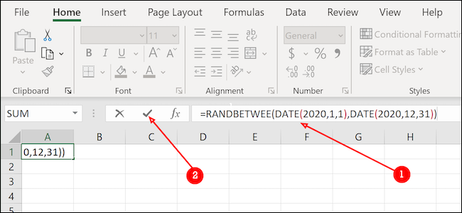 Fórmula de fecha de Excel