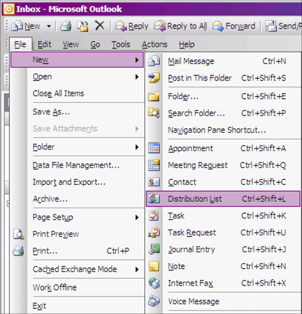 Ahorre tiempo con listas de distribución en Outlook 2003