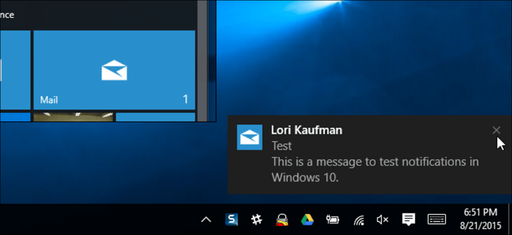 Cómo activar y desactivar las notificaciones por correo electrónico en Windows 10