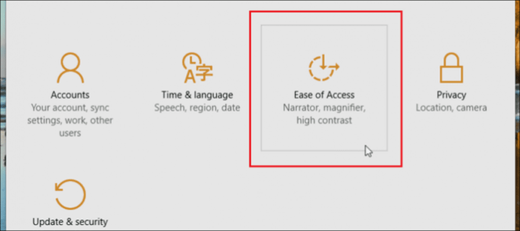 Cómo administrar las funciones de accesibilidad en Windows 10