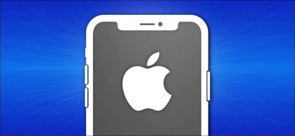 Esquema de iPhone con el logo de Apple