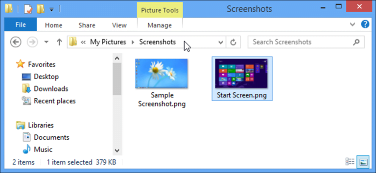 Cómo cambiar la ubicación de la carpeta de captura de pantalla predeterminada en Windows 8 y 10