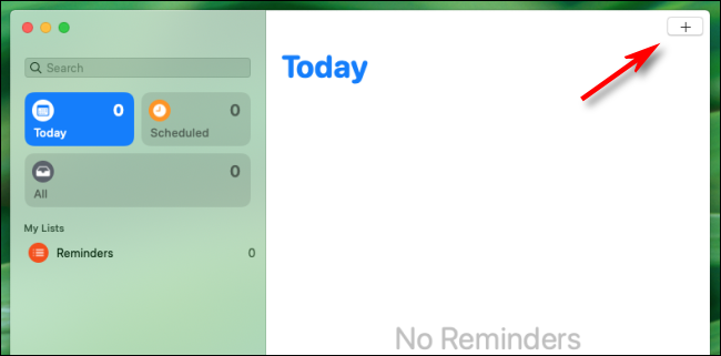 Haga clic en el botón Más en la aplicación Recordatorios en una Mac