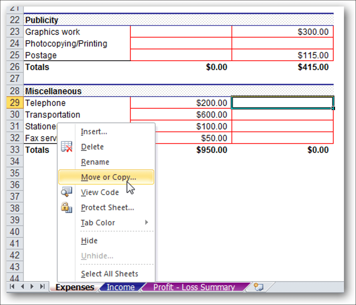 Cómo copiar hojas de trabajo en Excel 2007 y 2010