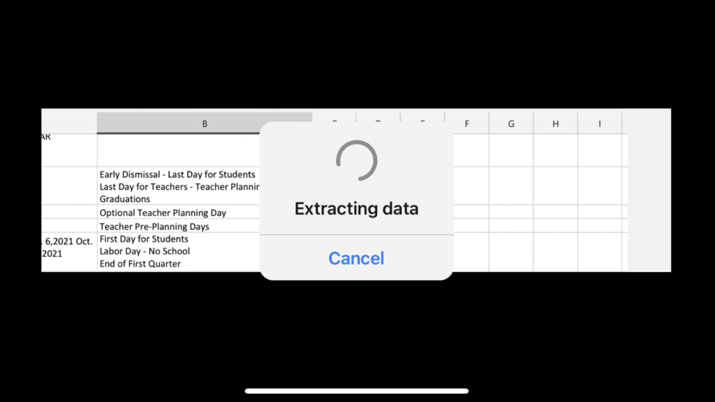 Extraiga datos de la imagen en Excel en el móvil