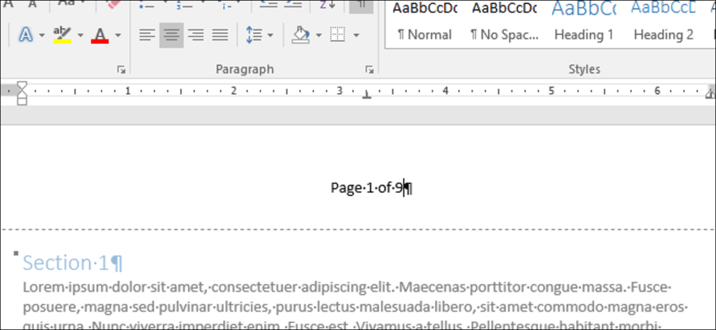 Cómo insertar la página x de y en el encabezado o pie de página en Word