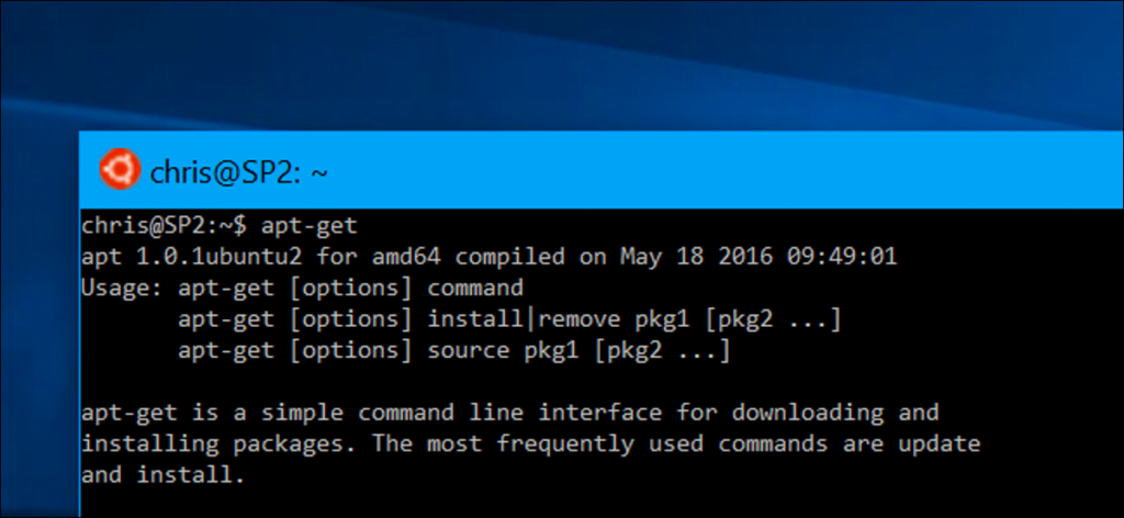 Cómo instalar software de Linux en Windows 10 Ubuntu Bash shell