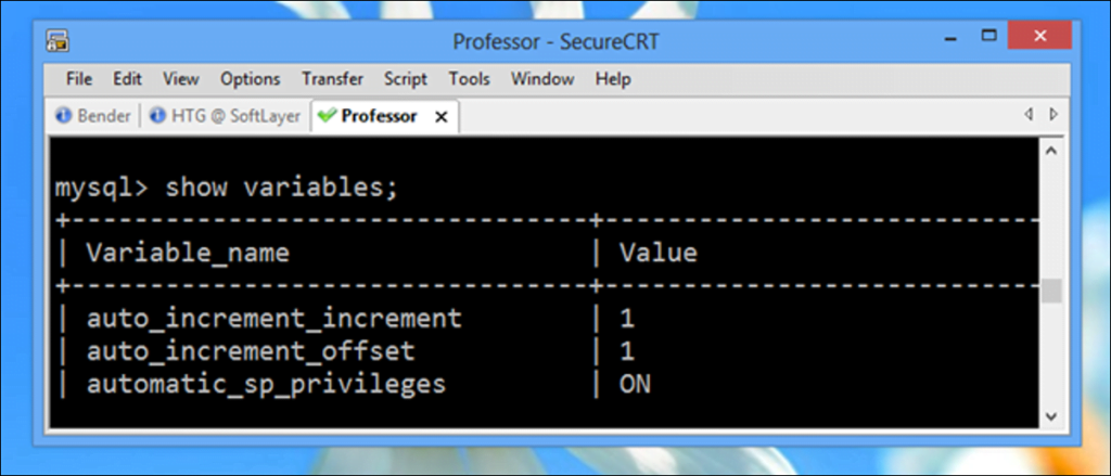 Cómo mostrar las variables del sistema para su servidor MySQL