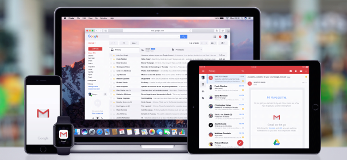 Aplicaciones web de Gmail, iPhone y iPad