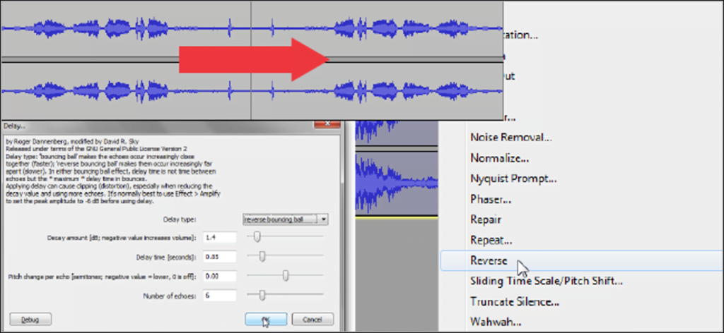 Cómo recrear efectos populares invirtiendo audio en Audacity