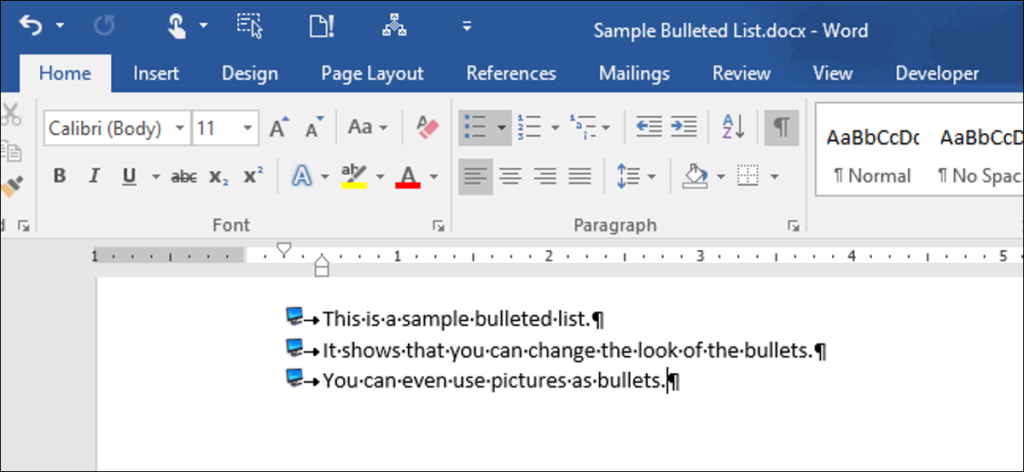 Cómo usar una imagen como viñetas en una lista con viñetas en Word