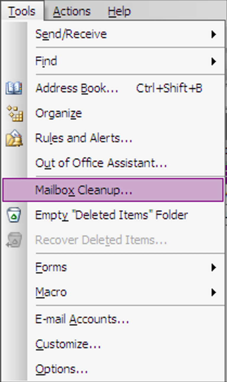 Limpie rápidamente su bandeja de entrada en Outlook 2003/2007