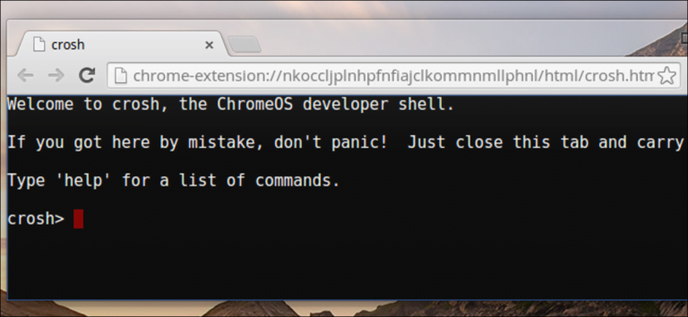 Más de 10 comandos incluidos en Chrome OS Crosh Hidden Shell